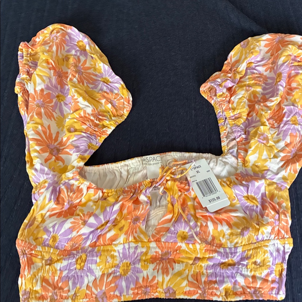 L *Space Floral Smocked Two-Piece Set - Picture 9 of 10